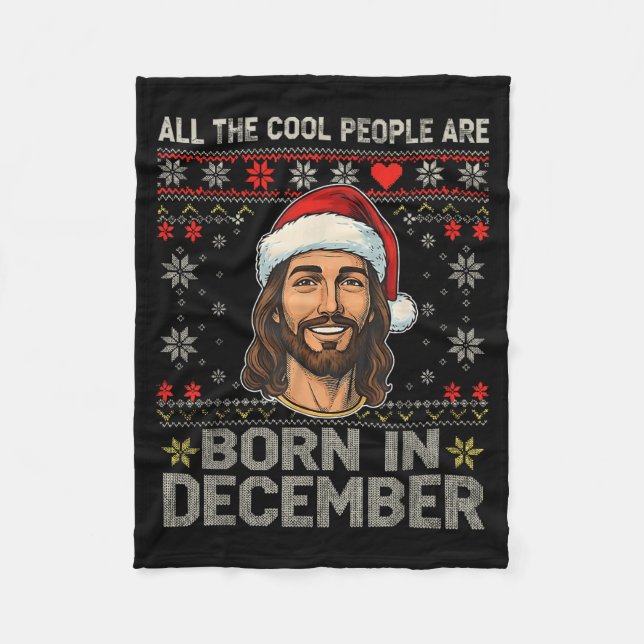 Cool People Are Born In December Christian Christm Fleecefilt (Framsidan)