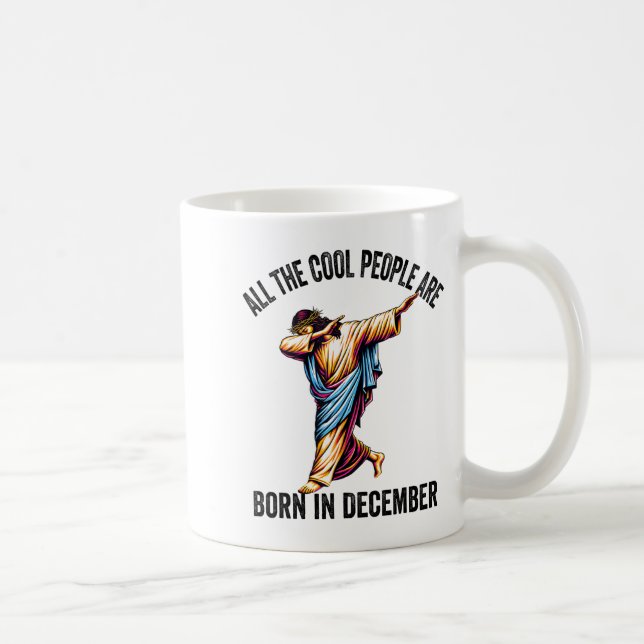 Cool People Are Born In December Christian Christm Kaffemugg (Höger)