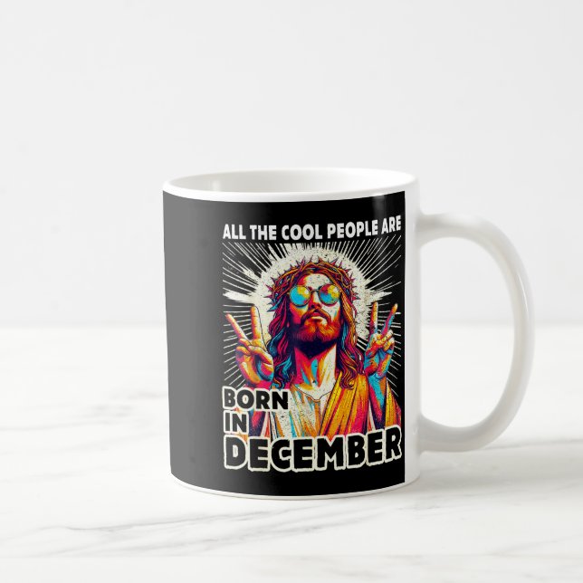 Cool People Are Born In December Christian Christm Kaffemugg (Höger)