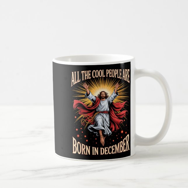Cool People Are Born In December Christian Christm Kaffemugg (Höger)