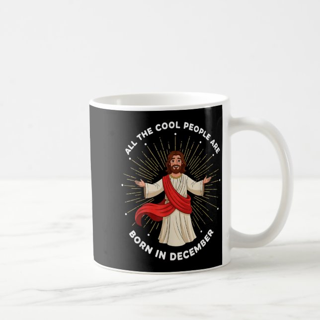 Cool People Are Born In December Christian Christm Kaffemugg (Höger)