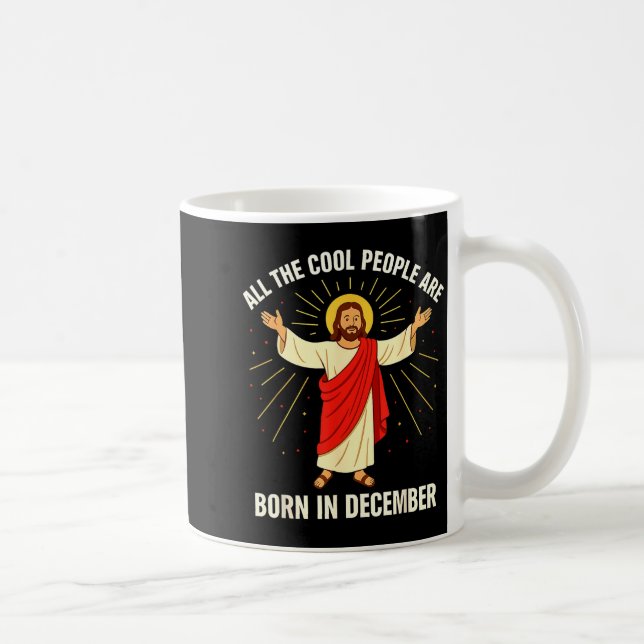 Cool People Are Born In December Christian Christm Kaffemugg (Höger)