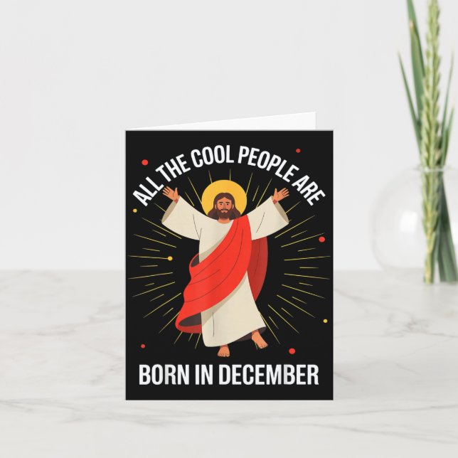 Cool People Are Born In December Christian Christm Kort (Framsida)