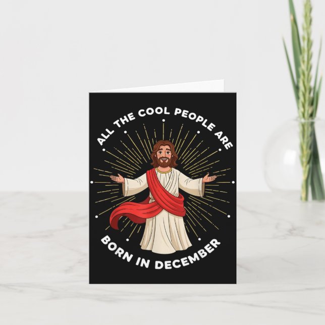 Cool People Are Born In December Christian Christm Kort (Framsida)