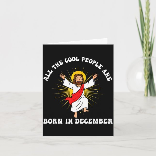 Cool People Are Born In December Christian Christm Kort (Framsida)