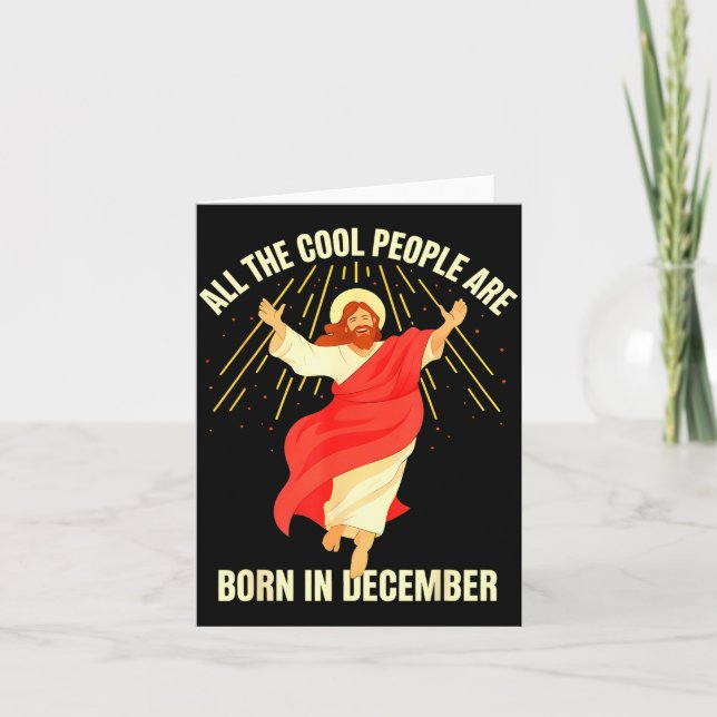 Cool People Are Born In December Christian Christm Kort (Framsida)
