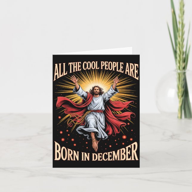 Cool People Are Born In December Christian Christm Kort (Framsida)