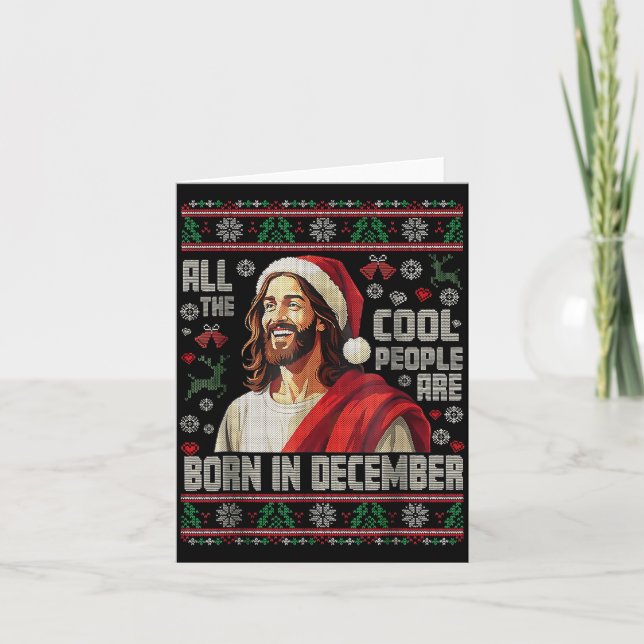 Cool People Are Born In December Christian Christm Kort (Framsida)