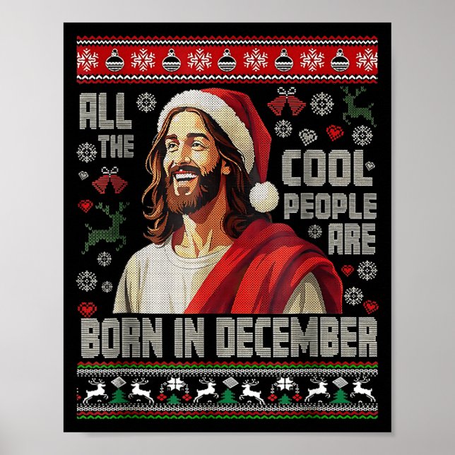 Cool People Are Born In December Christian Christm Poster (Framsidan)