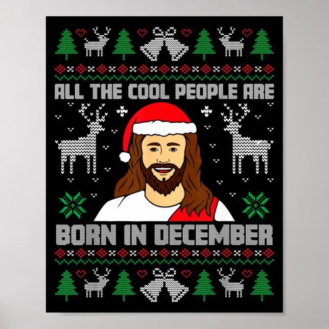 Cool People Are Born In December Christian Christm Poster (Framsidan)