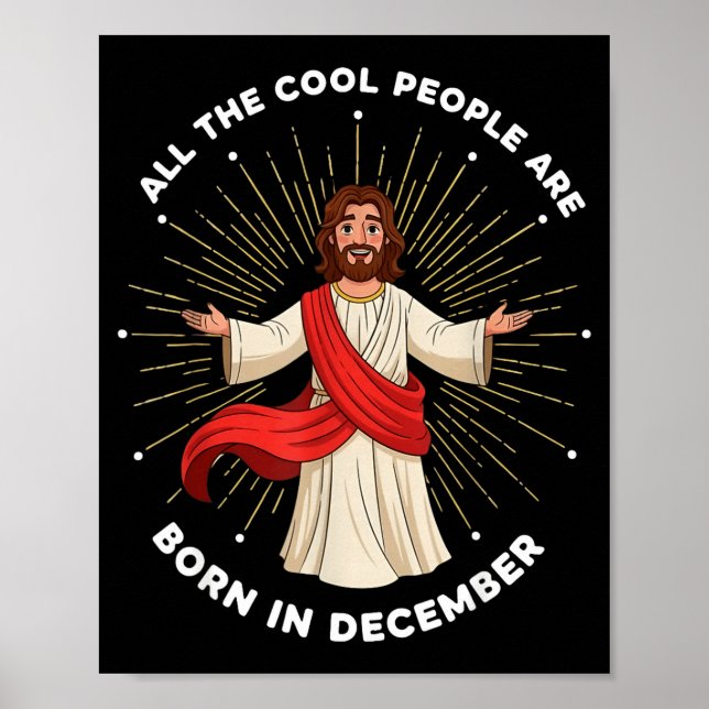 Cool People Are Born In December Christian Christm Poster (Framsidan)