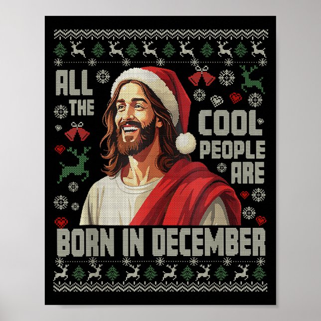Cool People Are Born In December Christian Christm Poster (Framsidan)