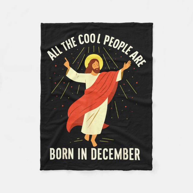 Cool People Are Born In December Christian  Fleecefilt (Framsidan)
