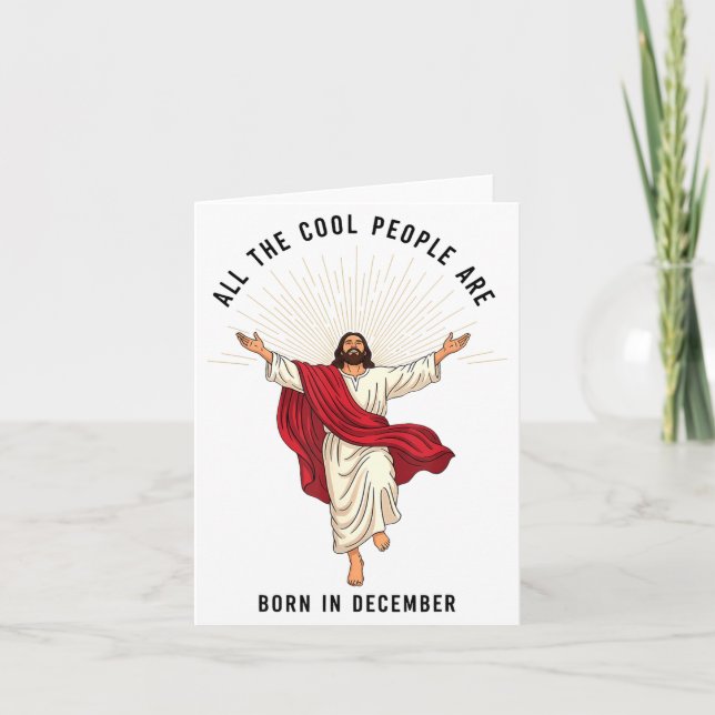 Cool People Are Born In December Christian Jesus C Kort (Framsida)