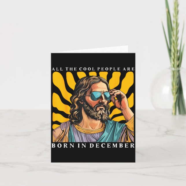 Cool People Are Born In December Christian Jesus C Kort (Framsida)