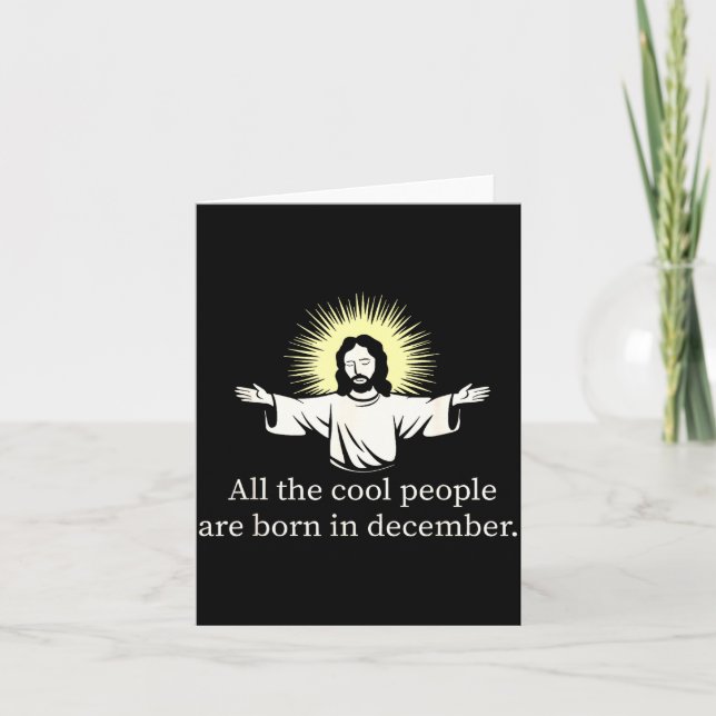 Cool People Are Born In December Christian Jesus C Kort (Framsida)