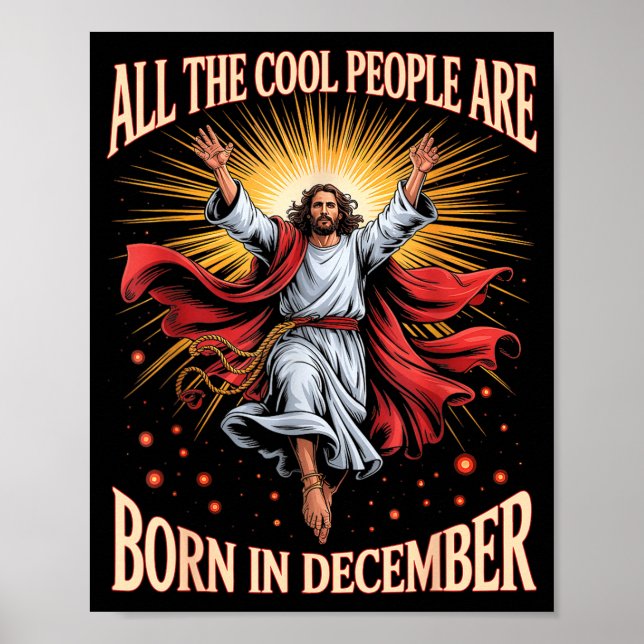 Cool People Are Born In December Christian Xmas Bi Poster (Framsidan)