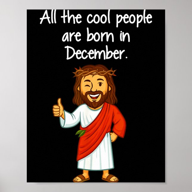 Cool People Are Born In December Christian Xmas Bi Poster (Framsidan)