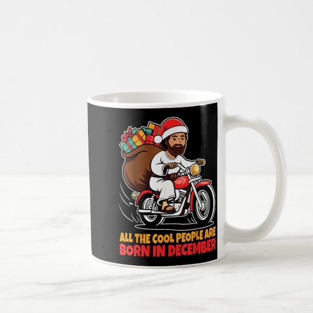 Cool People Are Born In December Jesus Christmas C Kaffemugg (Höger)