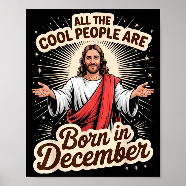 Cool People Born In December Birthday Christian Ch Poster (Framsidan)