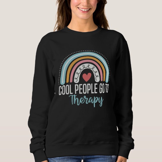 Cool People Go To Therapy Awareness Mental Health  T Shirt (Framsida)