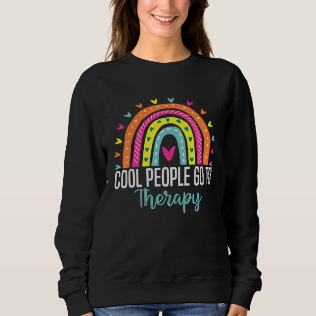 Cool People Go To Therapy Awareness Mental Health  T Shirt (Framsida)