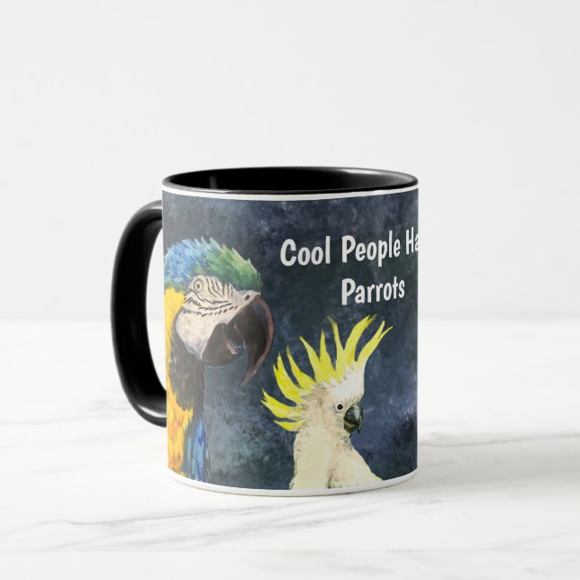 Cool People Have Parrots Mugg (Framsida vänster)