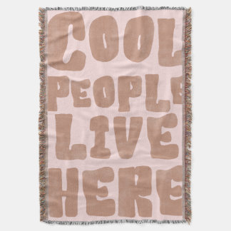 Cool People Live Here Boho Fringe Throw Blanket Filt