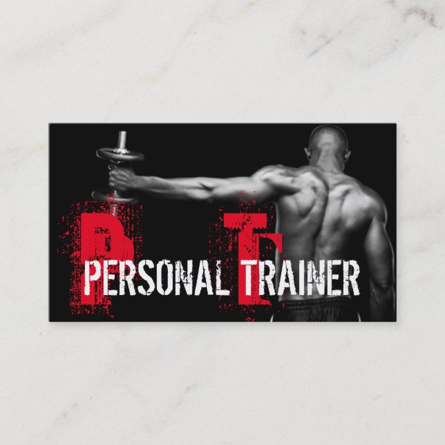 Cool Personlig Tränare Gym Fitness Affärskort Visitkort (Framsida)