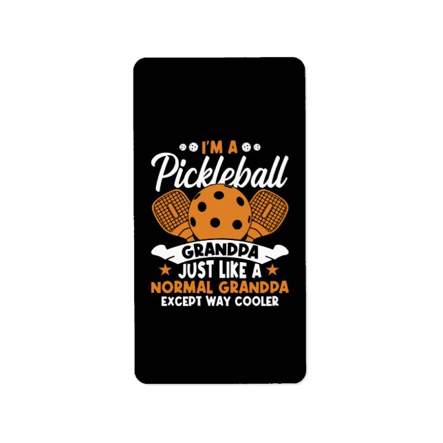 Cool Pickleball Farfarspelare Adressetikett (Framsidan)