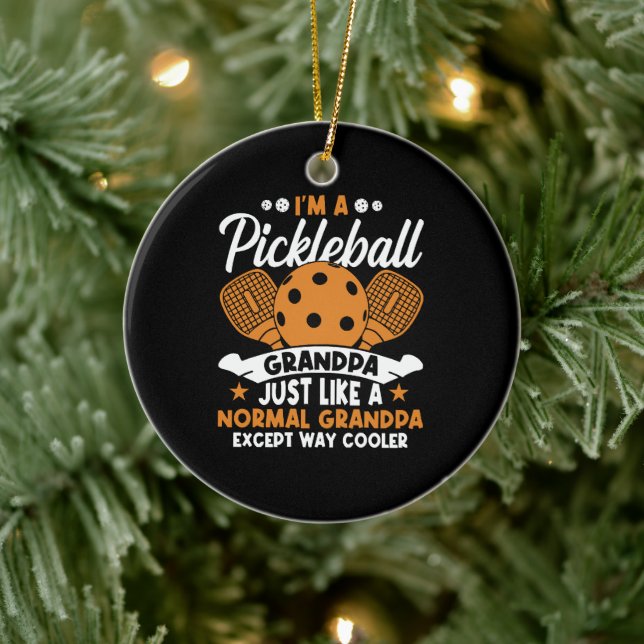 Cool Pickleball Farfarspelare Julgransprydnad Keramik (Träd)
