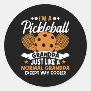 Cool Pickleball Farfarspelare Runt Klistermärke