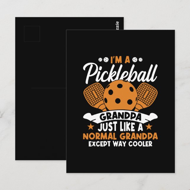 Cool Pickleball Farfarspelare Vykort (Fram/baksida)