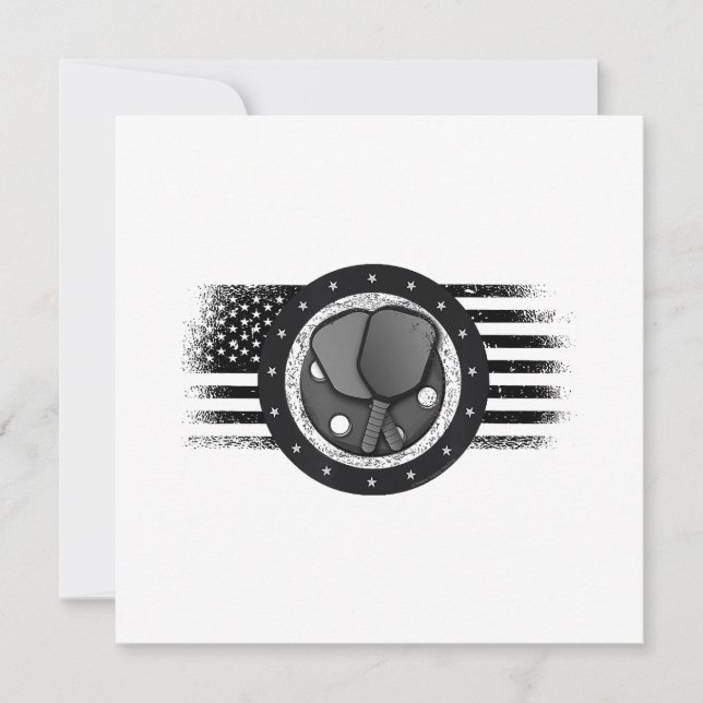 Cool Pickleball Sport USA Grunge Flagga - Pickleba Spara Datumet (Framsida)