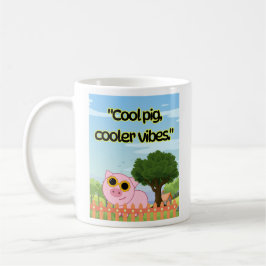 Cool Pig Cooler Vibes Söt Grafisk Samling Kaffemugg