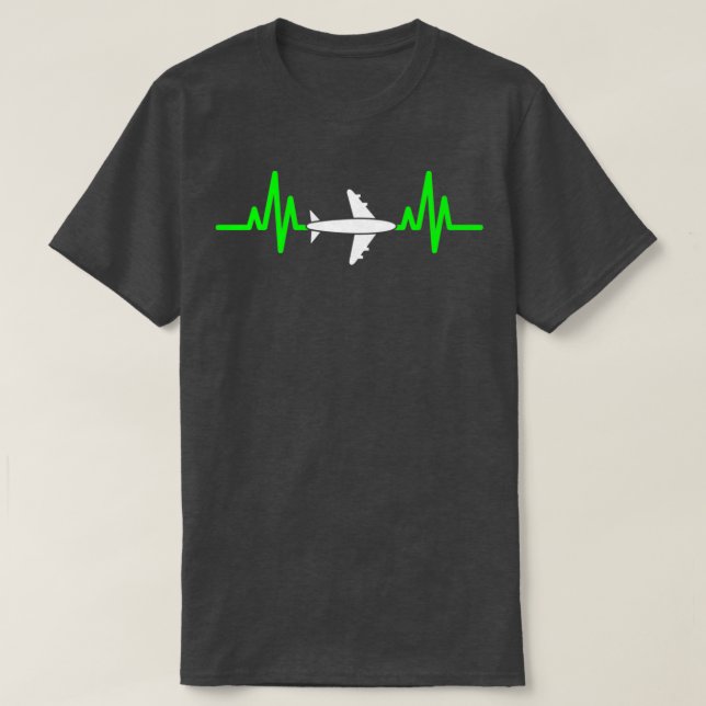 Cool Pilot Heartbeat  T Shirt (Design framsida)