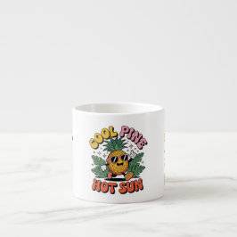 Cool Pine Hot Sun Retro Pineapple Sommar Vibes Espressomugg
