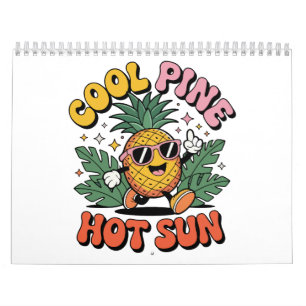 Cool Pine Hot Sun Retro Pineapple Sommar Vibes Kalender