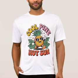 Cool Pine Hot Sun Retro Pineapple Sommar Vibes T Shirt