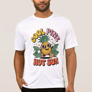 Cool Pine Hot Sun Retro Pineapple Sommar Vibes T Shirt