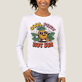 Cool Pine Hot Sun Retro Pineapple Sommar Vibes T Shirt