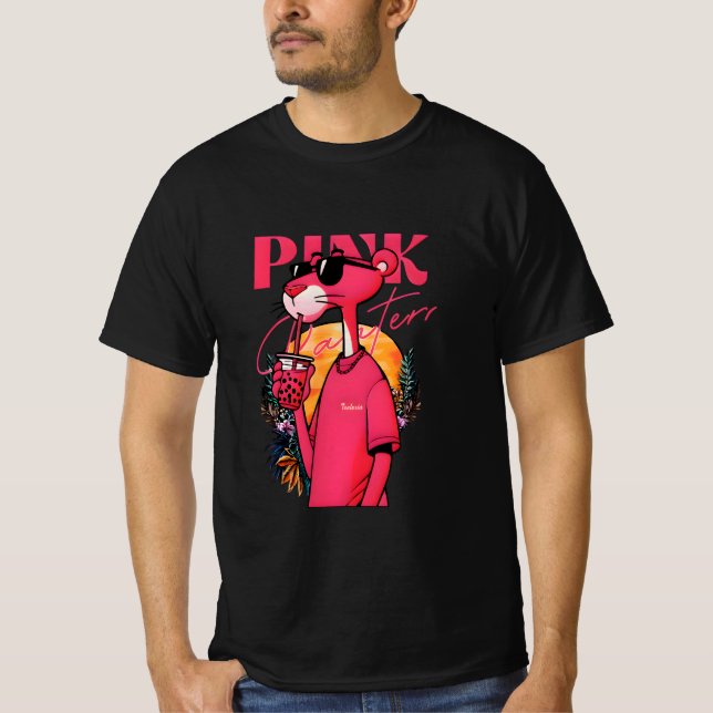 Cool Pink Panther Vibes T Shirt (Framsida)
