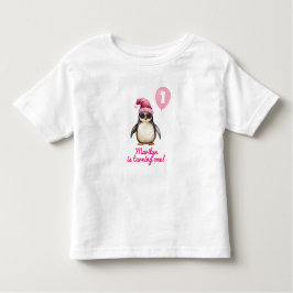 Cool Pink Winter Penguin T Shirt