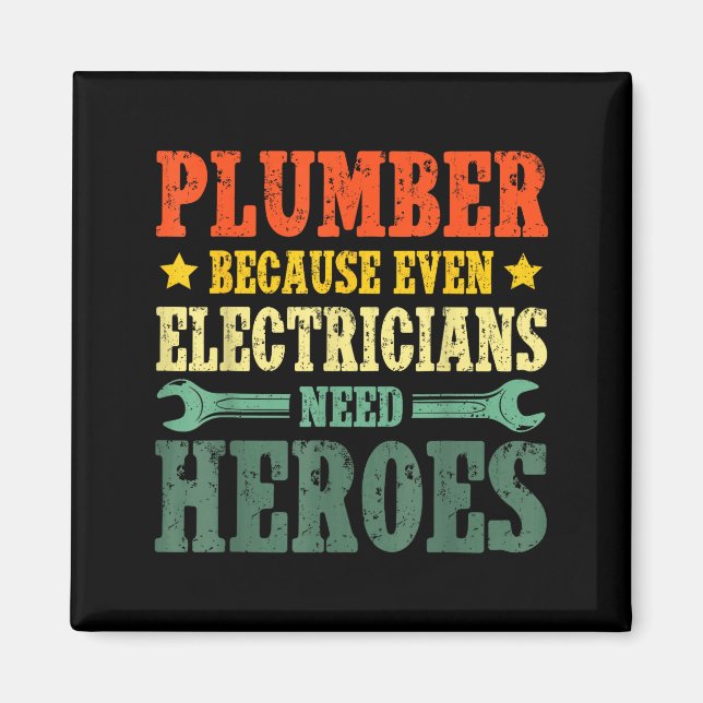 Cool Plumber Costume For Men Women Plumbing Tool P Magnet (Framsidan)