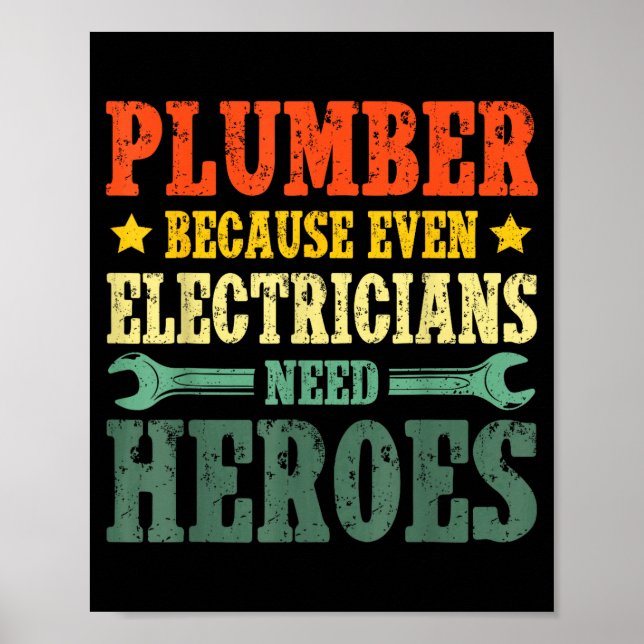 Cool Plumber Costume For Men Women Plumbing Tool P Poster (Framsidan)