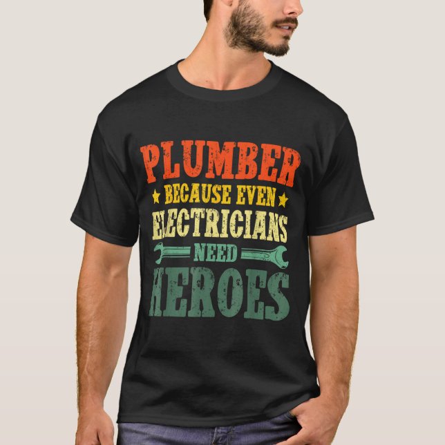 Cool Plumber Costume For Men Women Plumbing Tool P T Shirt (Framsida)