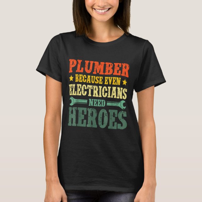 Cool Plumber Costume For Men Women Plumbing Tool P T Shirt (Framsida)