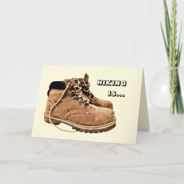Cool Polygon Hiking Boots Greeting Card Kort (Framsida)