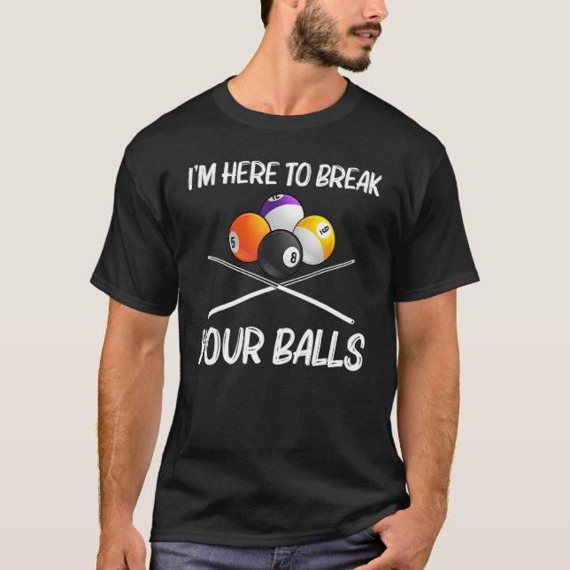 Cool Pool Billiards For Men Women 8 Ball Pool Play T Shirt (Framsida)