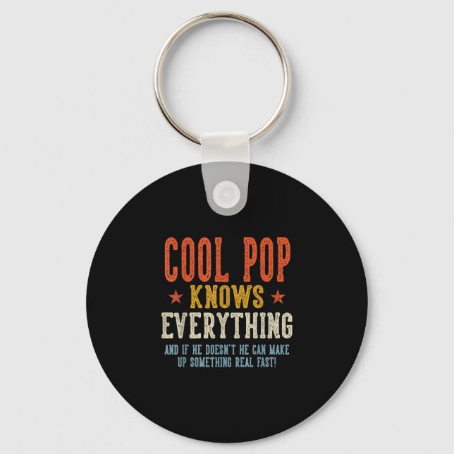 Cool pop vet allt fars dag retro nyckelring (Framsida)